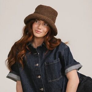 Gigi Pip SAL CROCHET PACKABLE BUCKET HAT - Chocolate